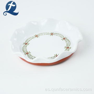 Conjunto de placa de cena de cerámica con calcomanía de encaje linda impresa personalizada